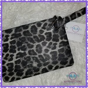 Gray Leopard Print Clutch Purse
